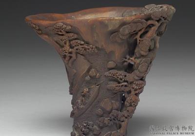 图片[2]-Carved rhinoceros horn cup with a boating scene along  the mountain valley, Qing dynasty (1644-1911)-China Archive